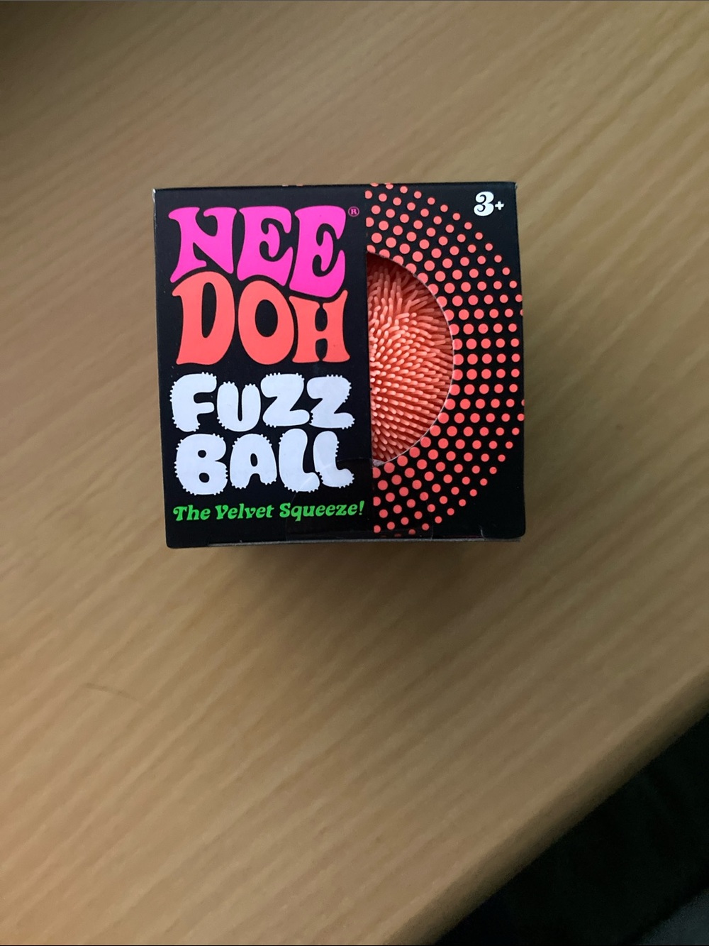 Nee Doh Orange Fuzz Ball Velvet Squeeze Toy